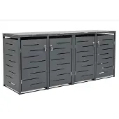 CoverTech Behuizing voor 4 120l of 240l Fargo antraciet prullenbakken