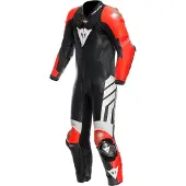 Dainese Mugello 3 D-Air Perforated Zwart Fluo Rood Wit 1-Delig Motorpak Maat 64