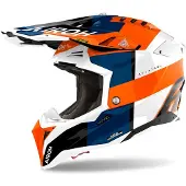 Airoh Aviator 3 Monarch Wit Blauw Oranje Crosshelm Maat 2XL