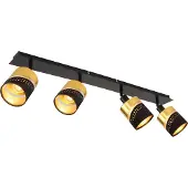 Globo Lighting 4-lichts plafondspot Or zwart met goud