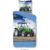 Muller Textil Good Morning Kinderdekbedovertrek "strong" - Groen - (135x200 cm) - 100% Katoen