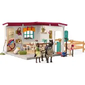 Schleich HORSE CLUB Zadelkamer- Beweegbaar Figuurtje - Afneembaar Zadel & Hoofdstel - Paarden Speelgoed - Kinderspeelgoed - 42591