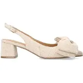 Manfield Beige slingbacks met strik | Maat 38