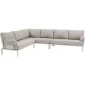 AVH-Collectie Hong Kong hoek loungeset 3 delig aluminium latte zand