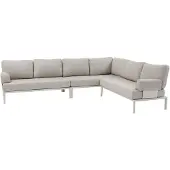 AVH-Collectie Hong Kong hoek loungeset 3 delig aluminium latte zand