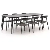 Manifesto furniture + 10% kassakorting | Manifesto Cavone/Sora 220cm dining tuinset 7-delig stapelbaar