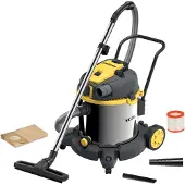 Stanley SXVC50XTDE: Vuilnisbak met zuigfunctie voor vaste en vloeibare stoffen, roestvrijstalen zuiger, 50 liter, 1600 watt