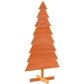 vidaXL Kerstdecoratie kerstboom 150 cm massief grenenhout wasbruin
