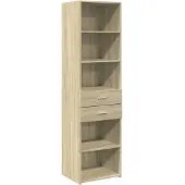 vidaXL Hoge kast 50x42,5x185 cm bewerkt hout sonoma eikenkleurig