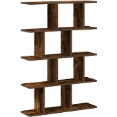 vidaXL Wandschap kubus 12 vakken bewerkt hout gerookt eikenkleurig