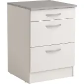 Parisot Onderkast Spoon 60 Cm Met 3 Laden - Wit - - Keuken Onderkast - Wit - Spaanplaat