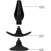 Ouch! Interchangeable Butt Plug Set - Pointed Large - Zwart