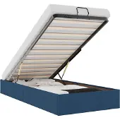 vidaXL Bedframe zonder matras 90x190 cm stof blauw