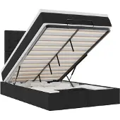 vidaXL Ottomanbed met matras en LED-verlichting, zwart, 120x200 cm, met stoffen bekleding