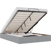 vidaXL Bedframe zonder matras 140x200 cm stof lichtgrijs