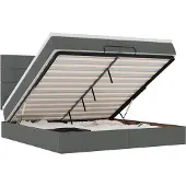 vidaXL Ottoman bed met matrassen 200x200cm stof donkergrijs