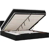 vidaXL Ottoman bed met matras 200x200 cm stof zwart