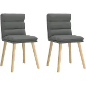 vidaXL Eetkamerstoelen 2 st stof donkergrijs