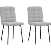 vidaXL Eetkamerstoelen 2 st fluweel lichtgrijs