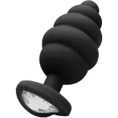 Ouch! Ouch – Buttplug met ribbels en Diamant Hartje – Medium