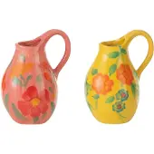 J-Line Vaas jug alegria klei mix assortiment van 2