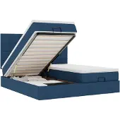 vidaXL Ottoman bed met matrassen 160x200cm stof blauw