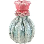 Ptmd Tegain Petrol Pink Ceramic Flower Shape Vase S