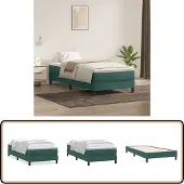 vidaXL Boxspring met matras fluweel donkergroen 80x220 cm