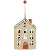 Ib Laursen - Keramieken Huisje met Houten Handgreep - Lantaarn - Waxinelichthouder