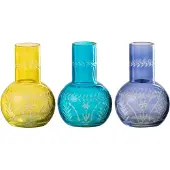 J-Line vaas Kalebas Tarifa - glas - mix - 3 stuks - Ø 11 cm