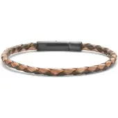 Frank 1967 bracelet multi brown braided leather 20cm ipb