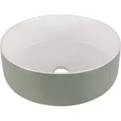 Differnz Waskom Mira - Keramiek - Rond - Groen/wit - 36cm