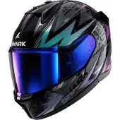 Shark D-Skwal 3 Blast-R, integraalhelm ,zwart/grijs/turquoise ,M