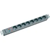 Bachmann 19-inch stekkerdoos, 8-voudig, met overstroombeveiliging, zonder schakelaar
