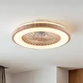 LumenXL Plafondventilator Starry met aanpasbare kleurtemperatuur en stereffect - houtlook