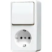 JUNG AP600 Combinatieschakelaar Stopcontact RA Alpin Wit - 676AWW