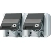 JUNG Stopcontacten, Wandcontactdoos met randaarde 2-voudig 16A 250V 8220 NAWSL