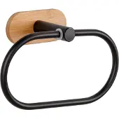 Wenko Orea Turbo-Loc Bamboo handdoekring zwart mat