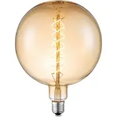 Home Sweet Home Ledfilamentlamp Globe 1 - Amber - D18cm - Dimbaar - Warm Wit - E27 - 4w