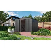 Globel Metalen Tuinhuis Dream - Antraciet - 308x309cm - Dubbele Deur - Met Lessenaarsdak