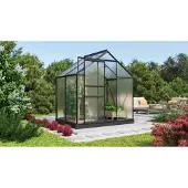 Pergart Tuinkas Kit Comet 2500 - Aluminium/polycarbonaat - 4mm - 2,56m² - 131x195x197cm - Zwart