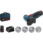 Bosch GWS 12V-76 Accu haakse slijpmachine C&G in Tas met 2 x 2,0Ah accu's - 06019F200C