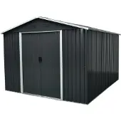 Pergart Metalen Tuinhuis Dresden Ii - Leisteen/wit - 301x238cm - Dubbele Deur