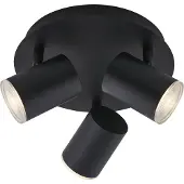 Briloner LEUCHTEN BANYO badkamerlamp, 5 W, IP44, zwart, metaal-kunststof, incl., 3x GU10, Ø 11,2 cm