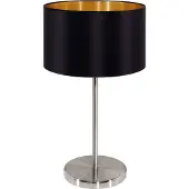 Eglo Tischleuchte Maserlo Schwarz Ø23cm max. 60W E27 mit Schalter