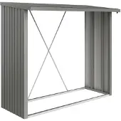 Biohort Houtopslag Woodstock 230 - Kwartsgrijs - Metallic - 230x102x199cm - 1,88m²
