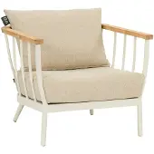 Apple Bee Loungestoel Condor Lounge Chair 80 Aluminium Teak Oyster Cotton Flower