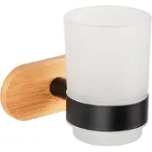 Wenko Orea Turbo-Loc Bamboo tandenborstelbeker zwart mat