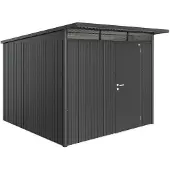 Biohort Metalen Tuinhuis Avantgarde - Donkergrijs Metallic - 260x300cm - Enkele Deur - Met Lessenaarsdak