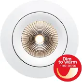 The Light Group Downlight One 360°, dimbaar, wit / opaal, Woon-/ Eetkamer, Aluminium, Modern, downlight